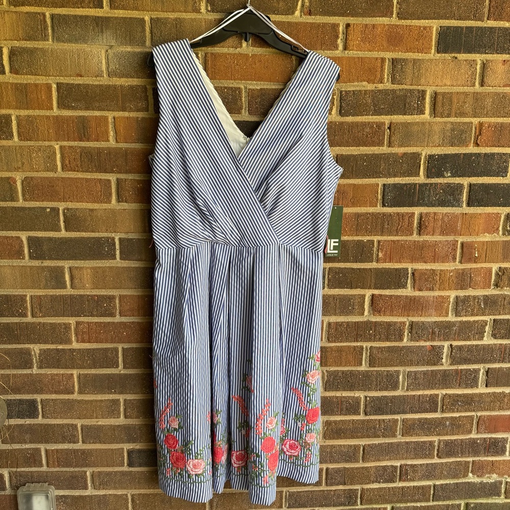 NWT blue and white stripe dress
